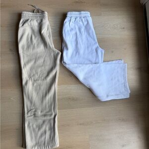 CrazYoga Bundle Tan and White Sweatpants
